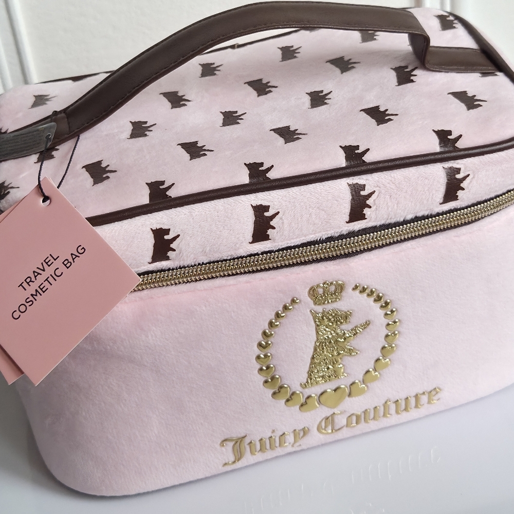 Pink and Brown Cosmetic Bag